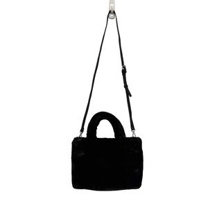 Mix No. 6 Black Faux Fur Crossbody Mini Tote